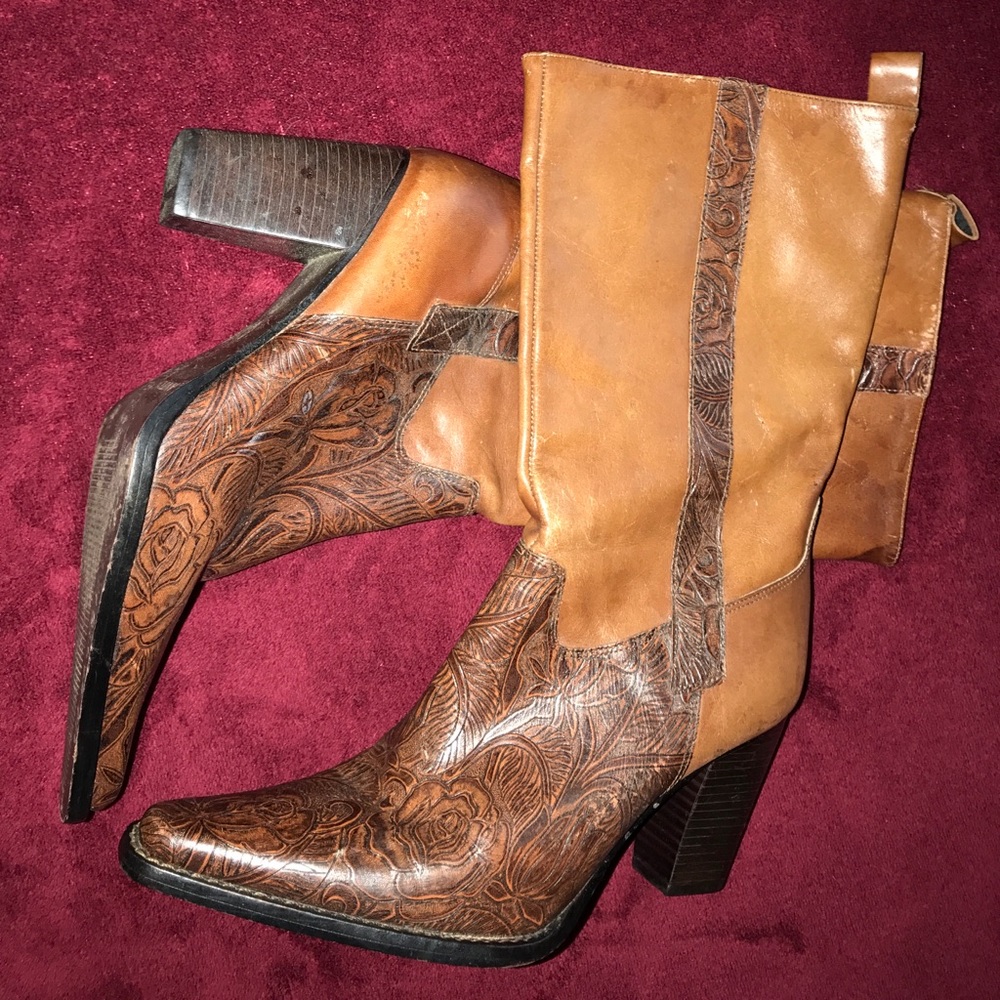 Calf-High Antonio Melani Cowboy Boots Size 6