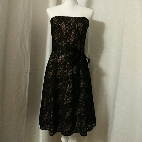 FINAL PRICE: Like New Lace Cocktail Dress w/straps - Picture 2 of 7