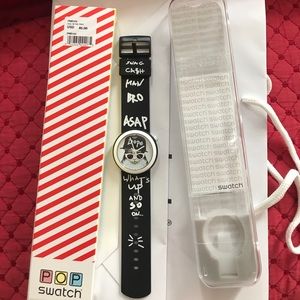 SWATCH watch POP edition black cool cat