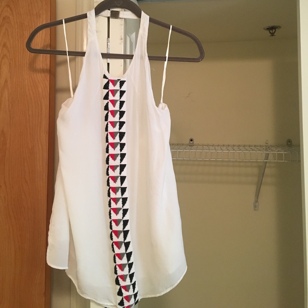 White Beaded Halter Neck Top