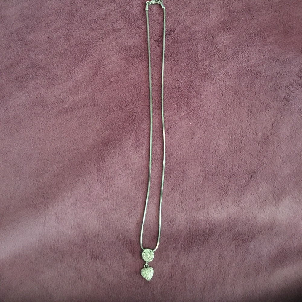 Silver Crystal Heart Necklace