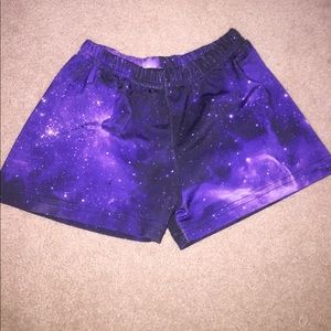 purple galaxy women's xs spandex shorts