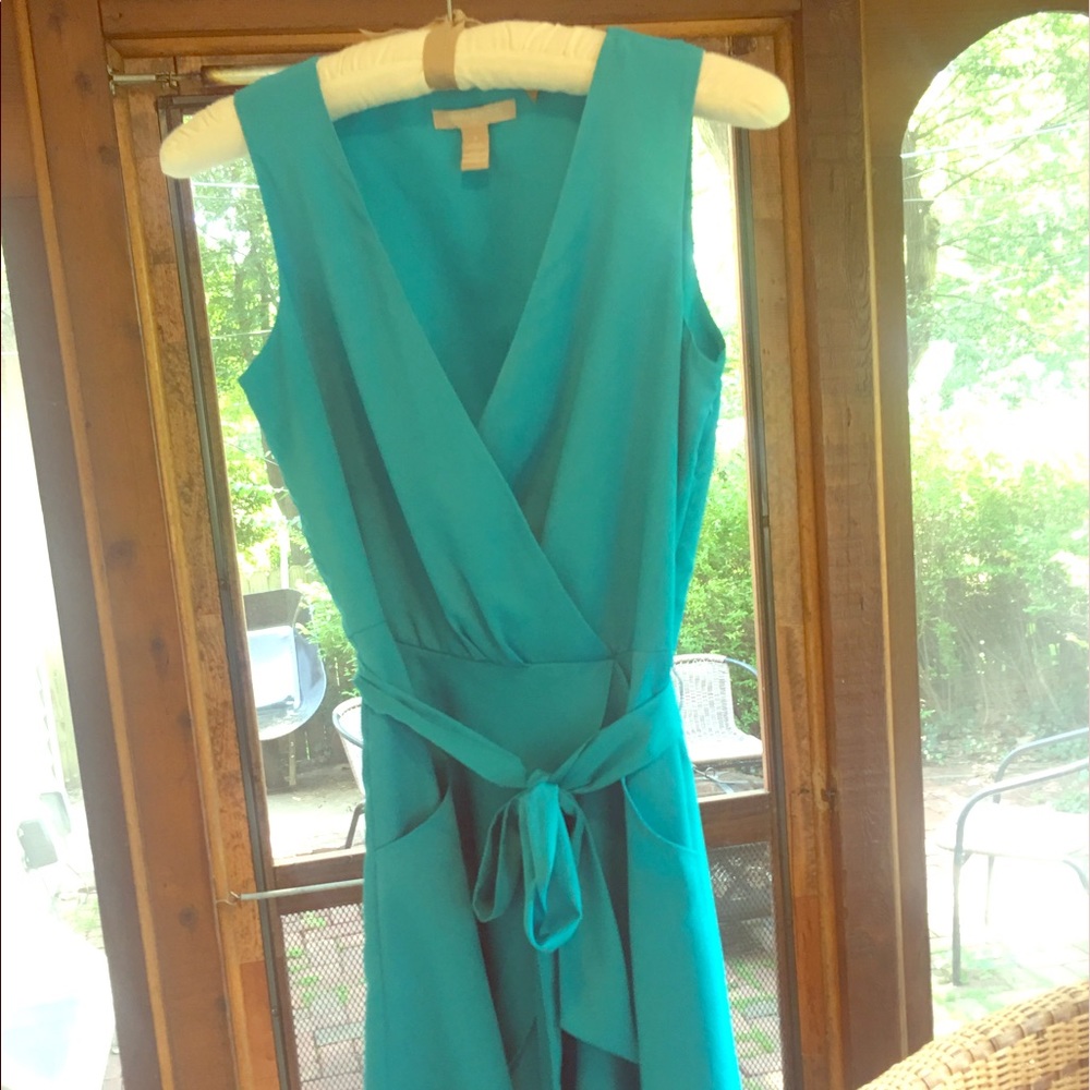 Teal Banana Republic wrap dress