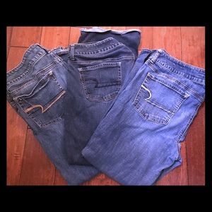 LOT OF 3 American Eagle artist jeans