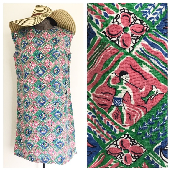 Vintage Dresses & Skirts - Vintage Novelty Print Summer Shift Dress