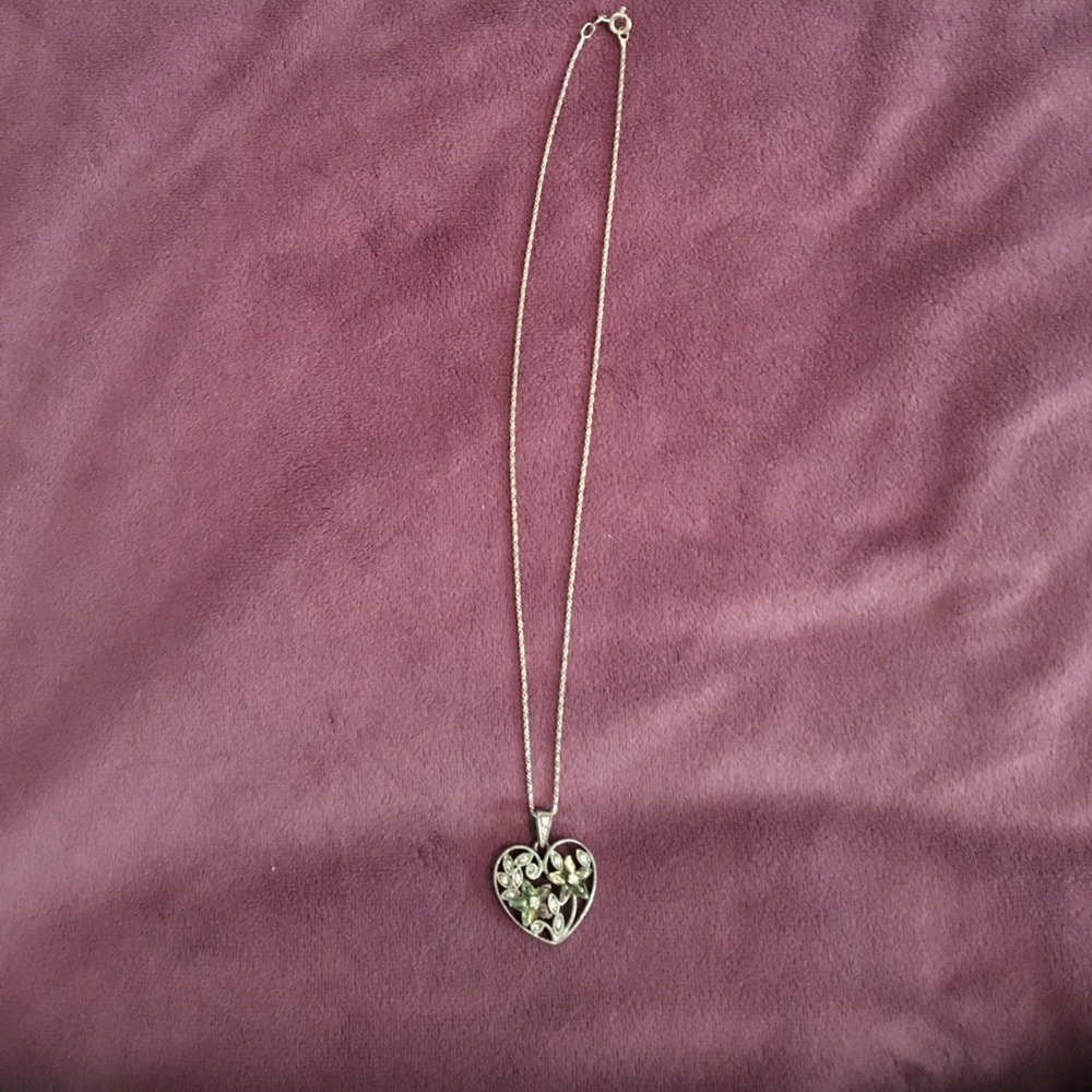 Silver Floral Heart Necklace