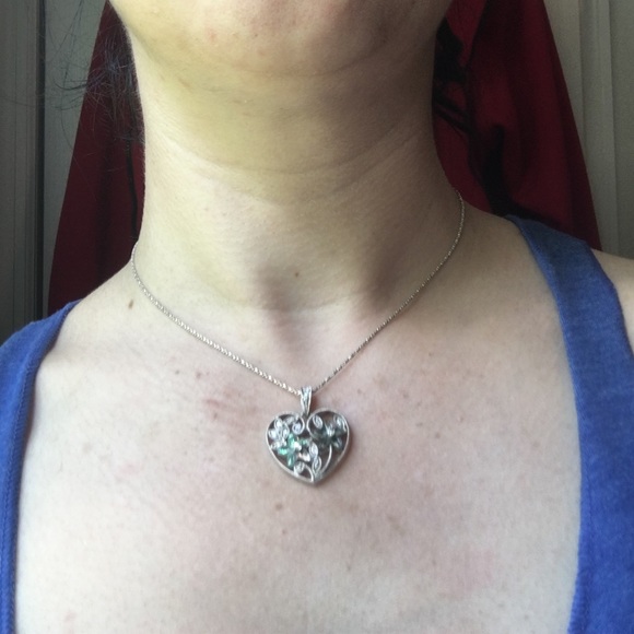 Silver Floral Heart Necklace - Picture 3 of 3