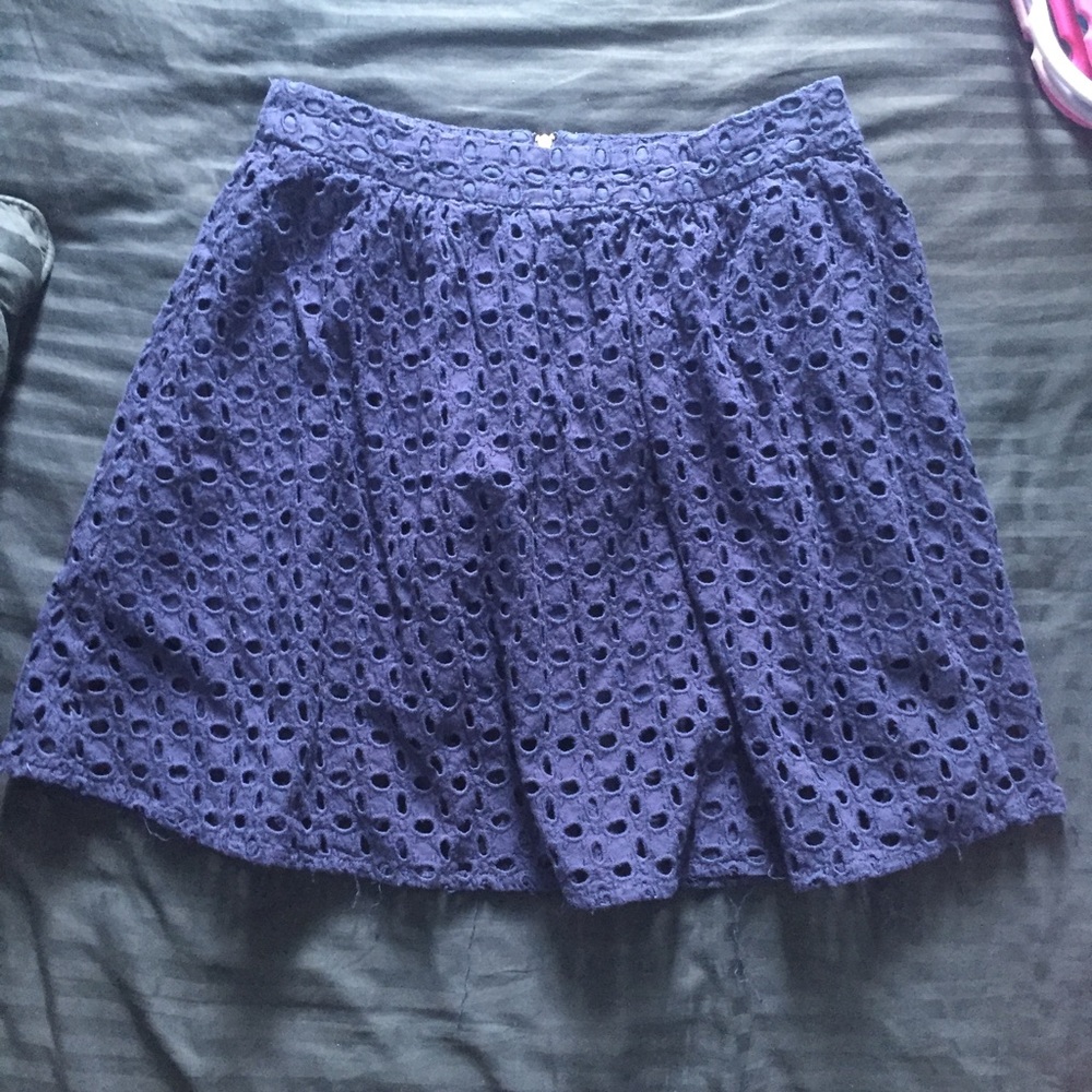 Navy eyelet skirt