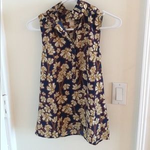 J. Crew factory sleeveless blouse ruffle collar