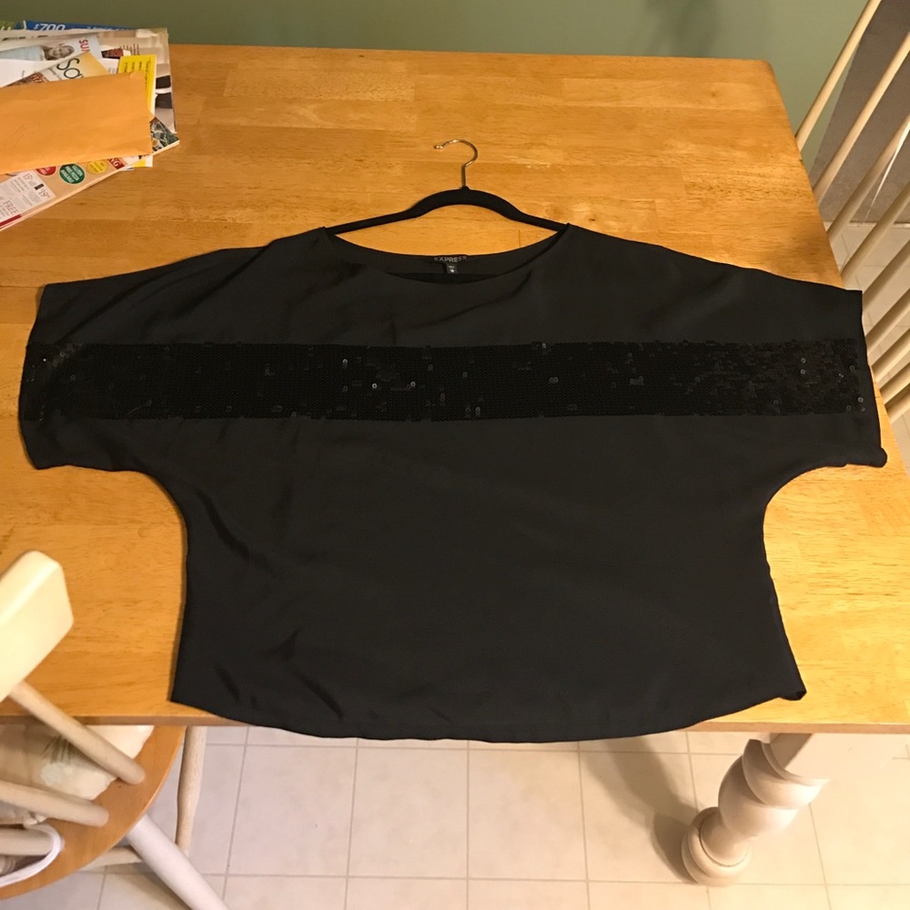 Express Black Sequence Top - Size Xs - image 1