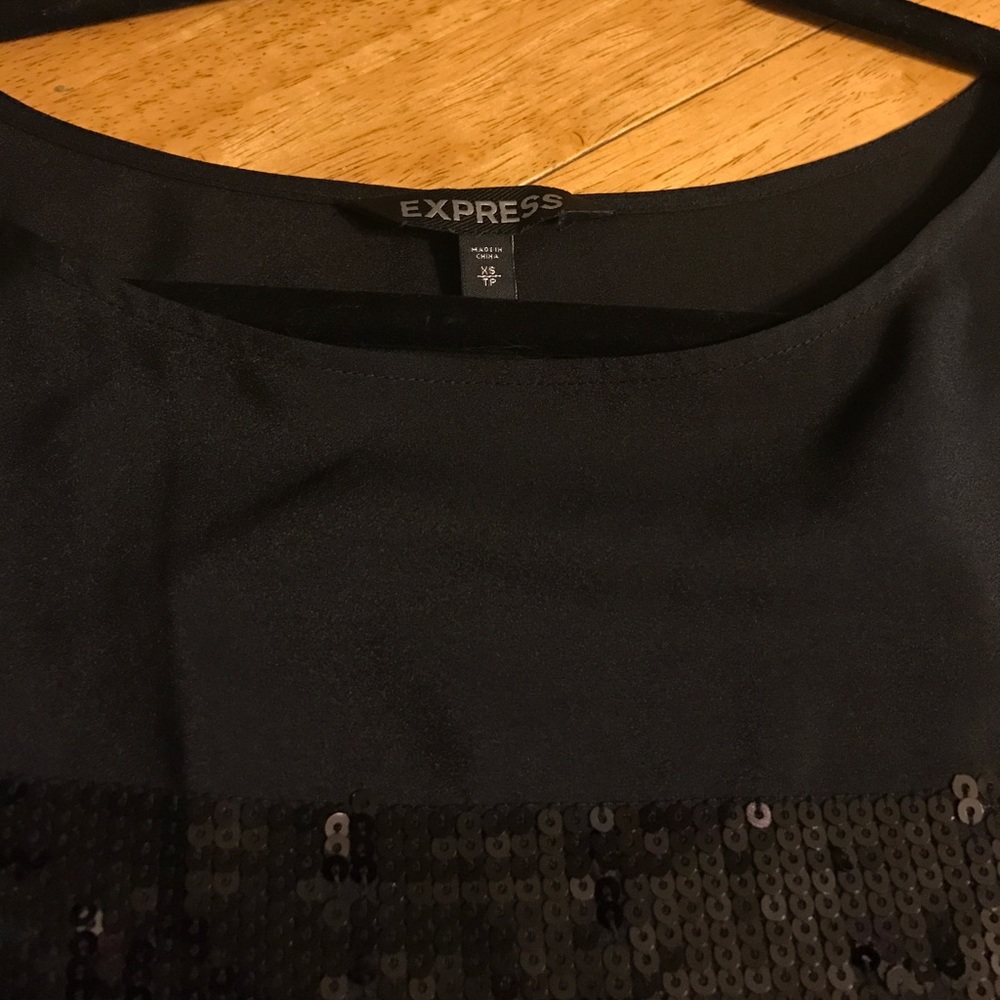 Express Black Sequence Top - Size Xs - image 2