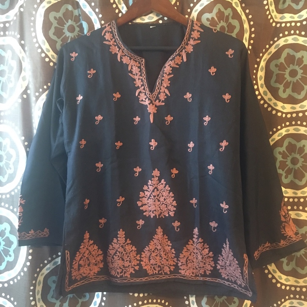 Indian Black tunic shirt