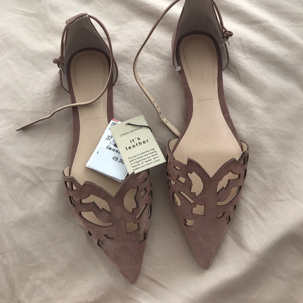 NWT Zara leather flats