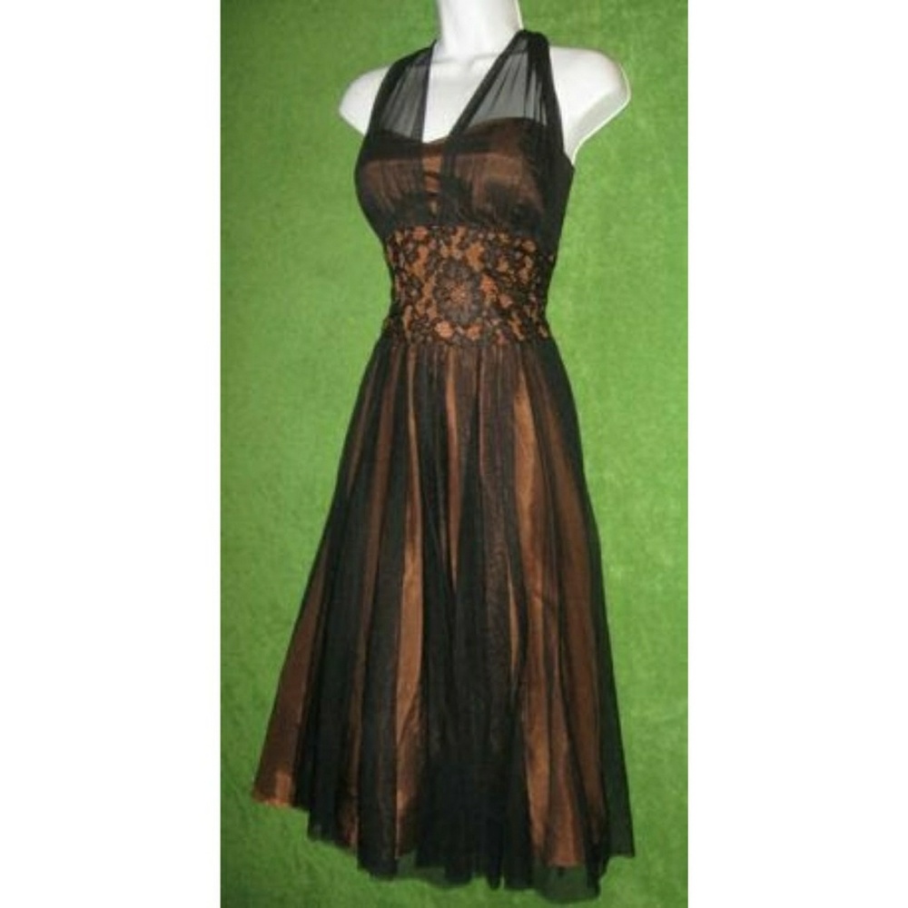 FINAL PRICE: Like New Copper​ Halter Swing Dress