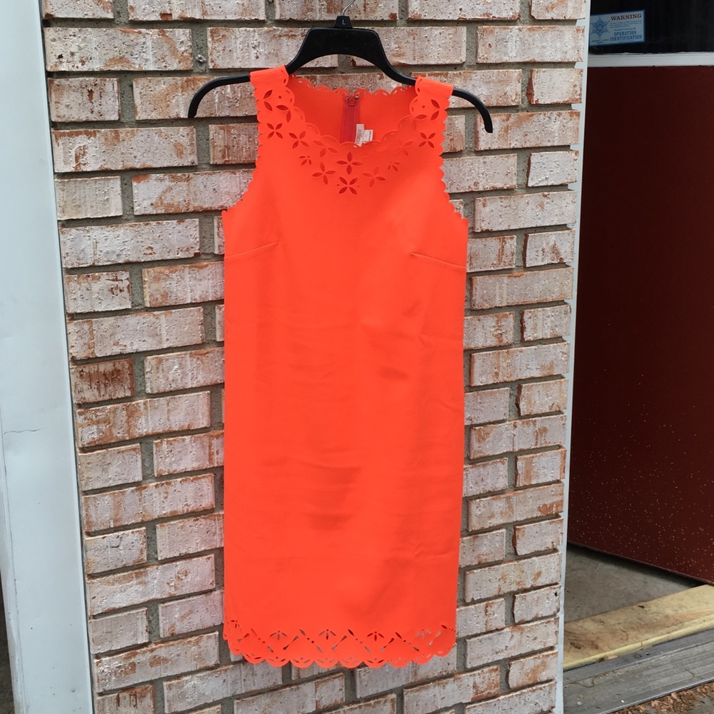 J Crew shift dress - bright orange.