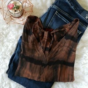 Boho Tie-dye Blouse w/Oversized Sleeves