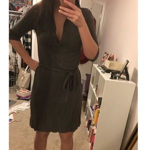 Super Soft Green Tie Wrap Dress