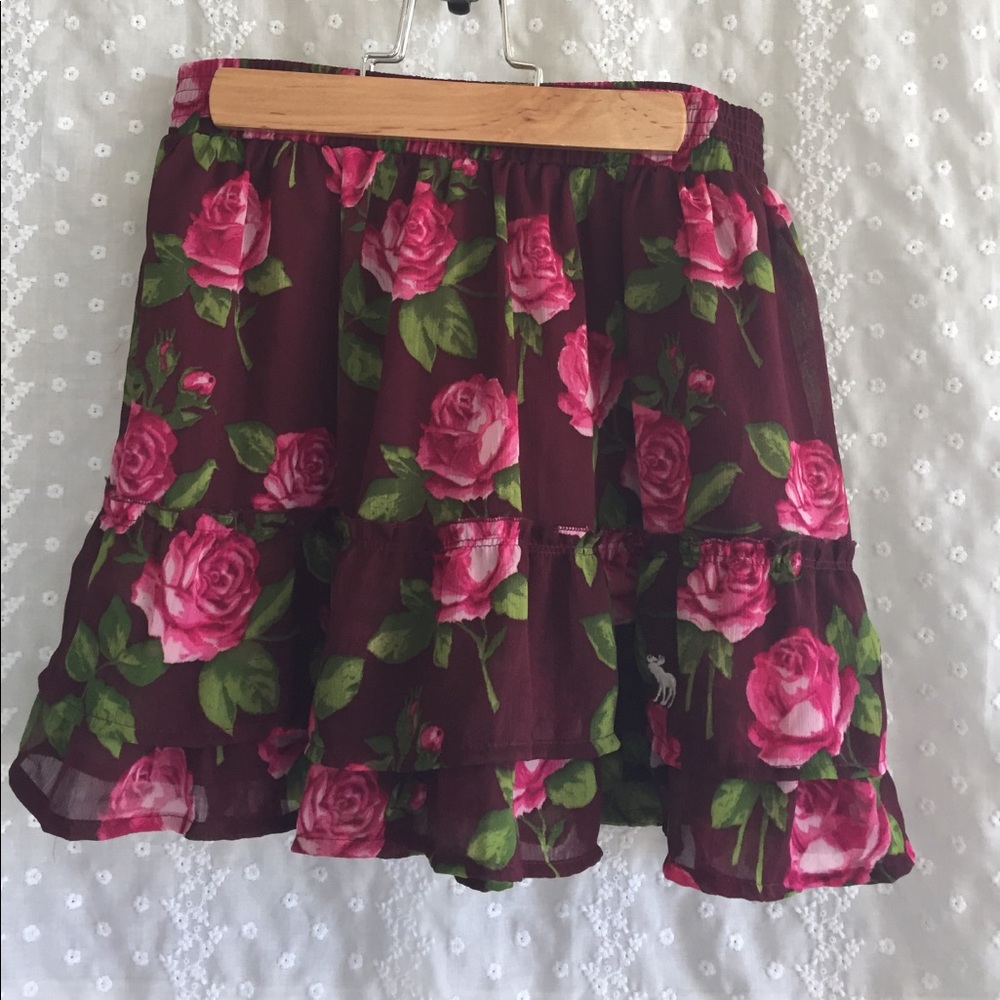 Chiffon rose circle skirt