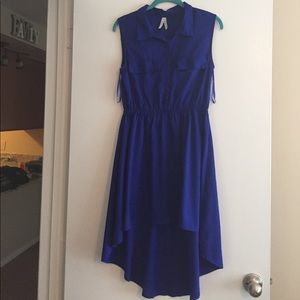 Royal blue high low dress