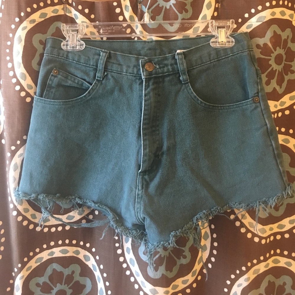 Emerald Green High Waisted Shorts