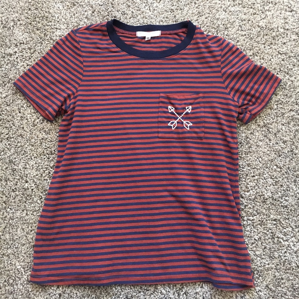Urban Outfitters Red and Blue Striped Shirt
