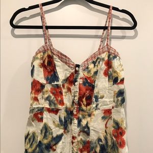 Abercrombie & Fitch cotton floral plaid tank