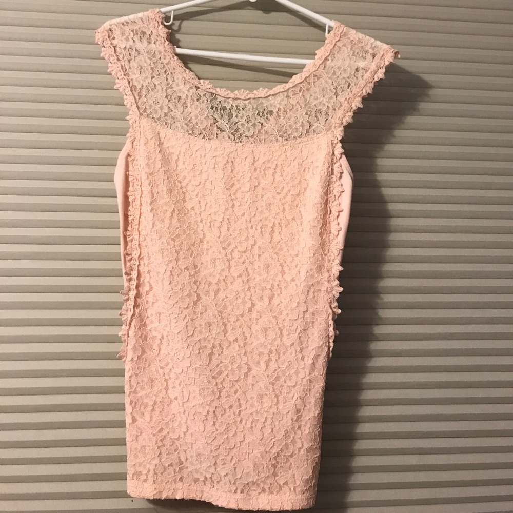 Pink lace shirt. Offers accepted