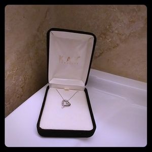 Black and White Diamond Sterling Silver Necklace