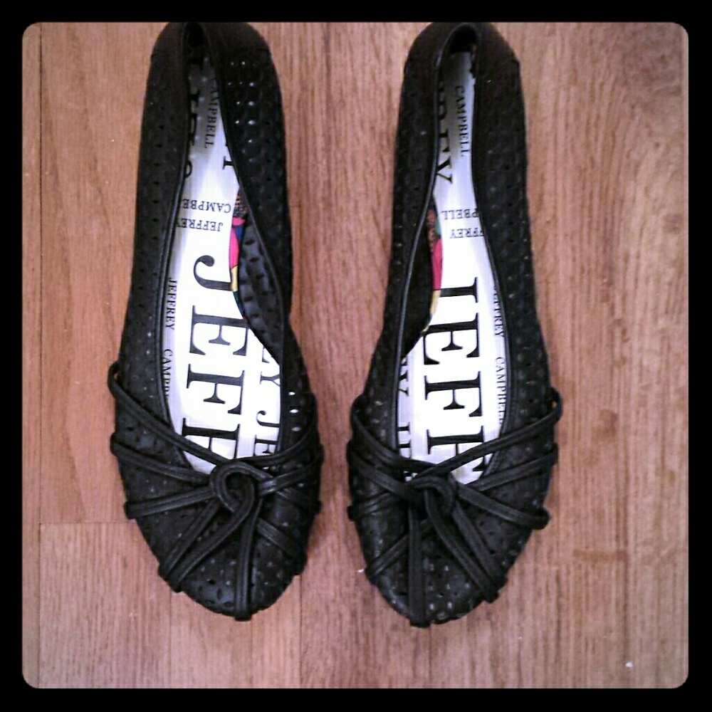 Jeffrey Campbell black perforated shoe