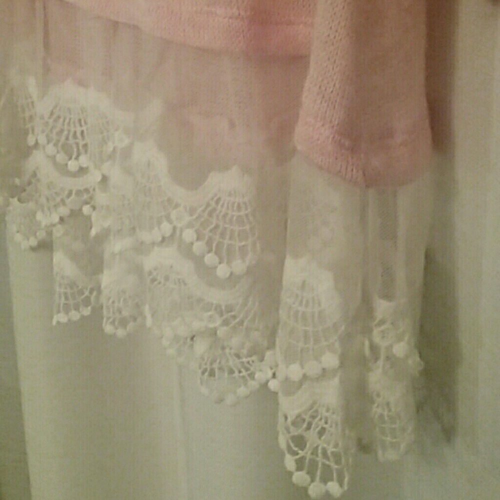 Light pink lace tunic top