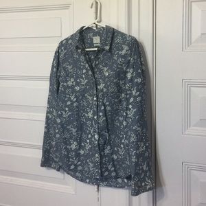 Gap Floral Chambray Button Down Shirt