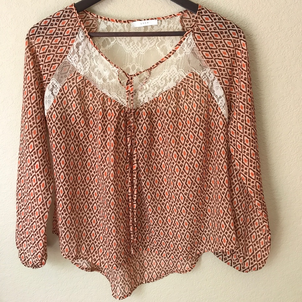Lush Multi Print Blouse