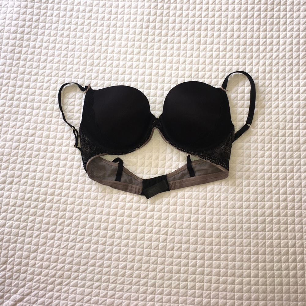 Black lace push up bra 38c