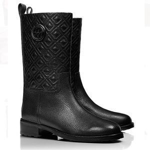 NIB Tory Burch Marion Quilted Boots Booties Sz 10