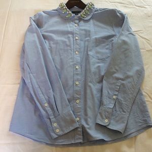 J crew blue button down