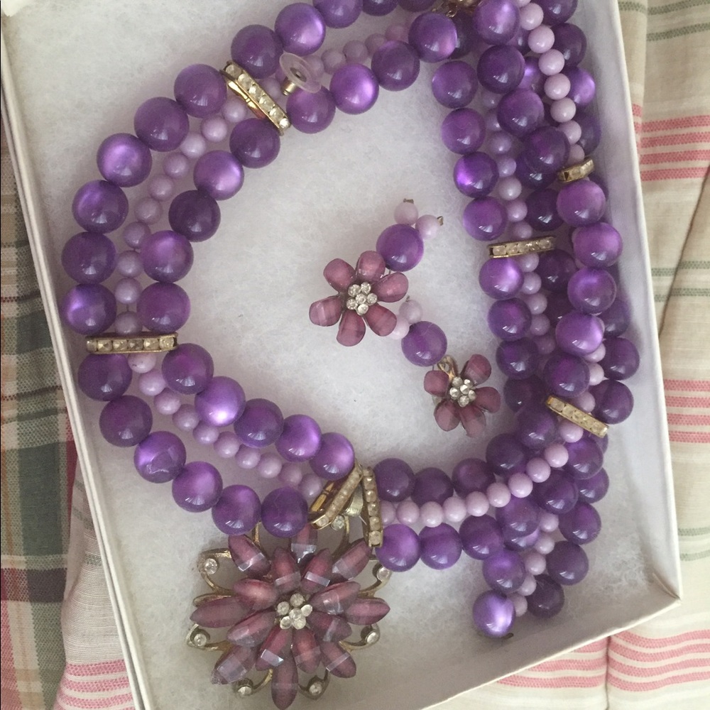 Never used Purple and gold hand made beads
