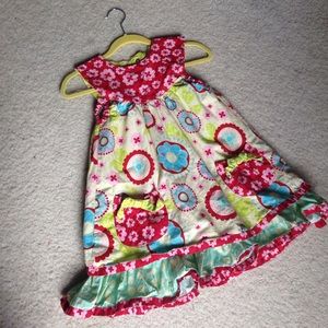 Jelly the Pug bib dress. 2T