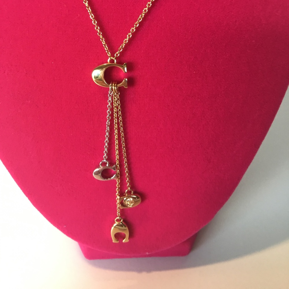 Coach Signature C Lariat Necklace NWT
