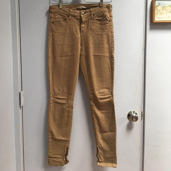 Camel/khaki Vince jeans with zipper ankle, Size 28 - Picture 1 of 5