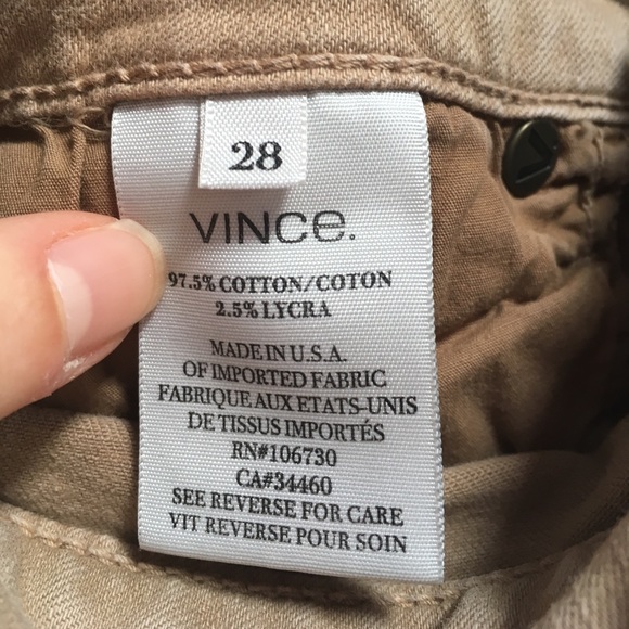 Camel/khaki Vince jeans with zipper ankle, Size 28 - Picture 5 of 5