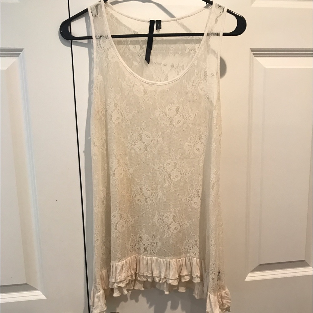 Lace Blouse with peplum bottom frill