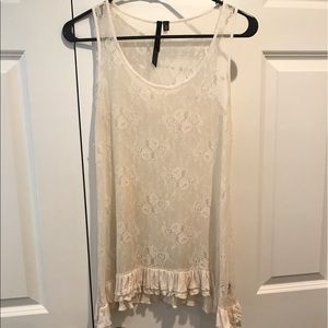 Lace Blouse with peplum bottom frill