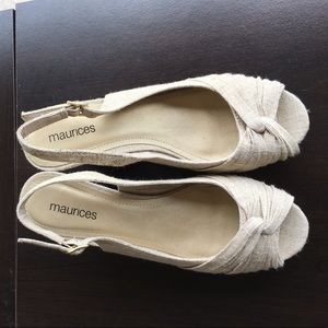 Maurice's canvas cork wedge