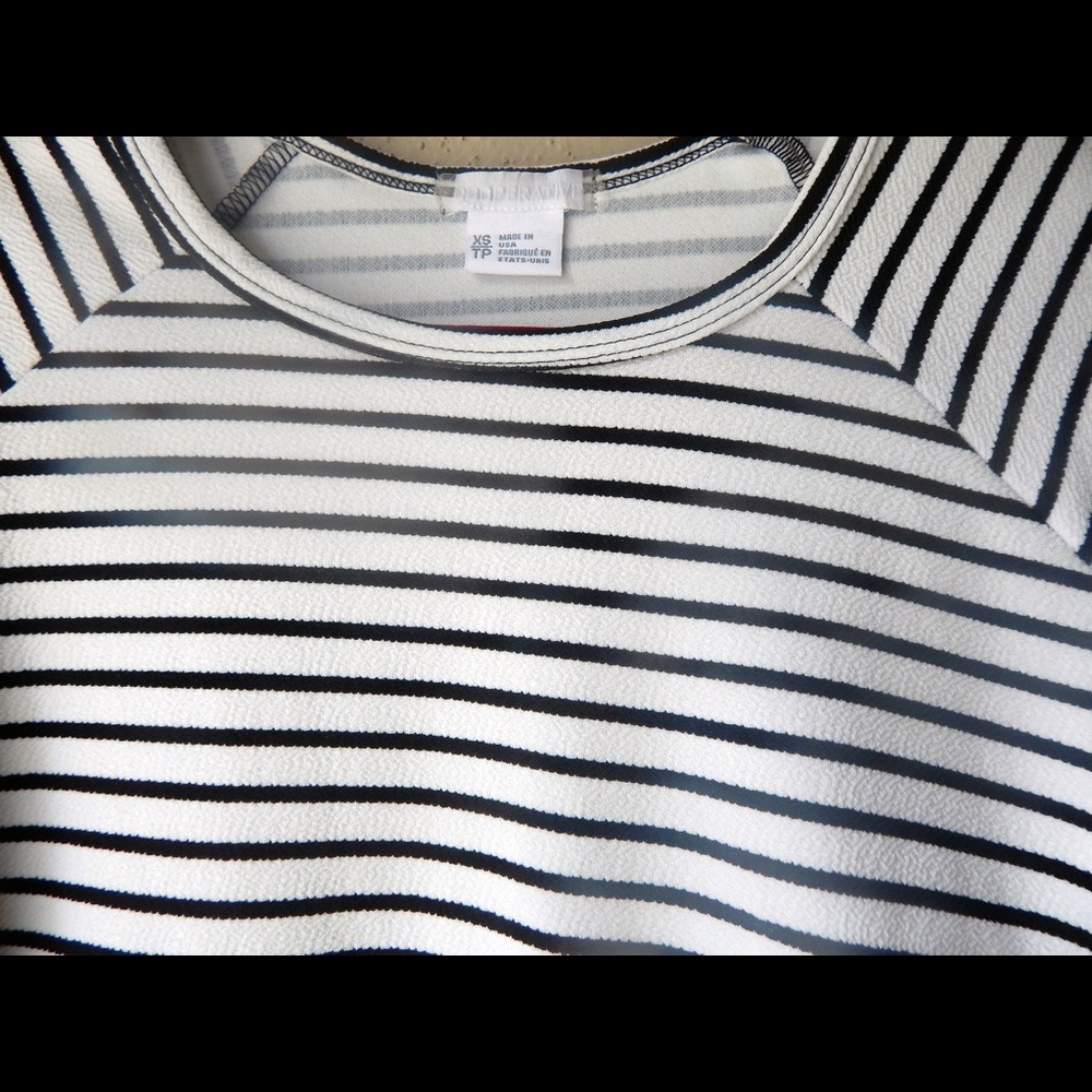 Colorblock Mixed Striped Flutter Swing T-Shirt Top - image 6