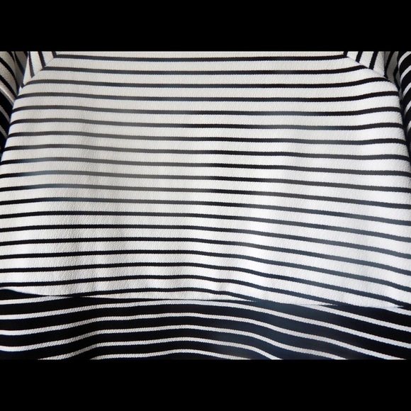 Colorblock Mixed Striped Flutter Swing T-Shirt Top - Picture 8 of 8