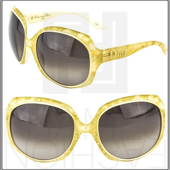 Christian Dior Glossy 1G Gold Leaves Sunglasses