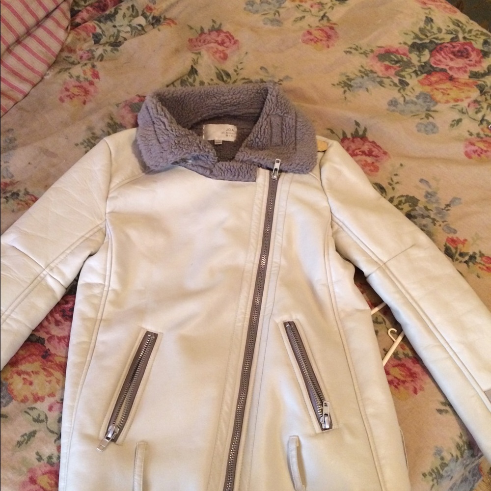 Sold! J.O.A poly cotton cream & grey warm,  coat
