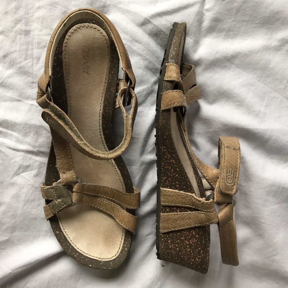 Teva Cork Heel Sandals