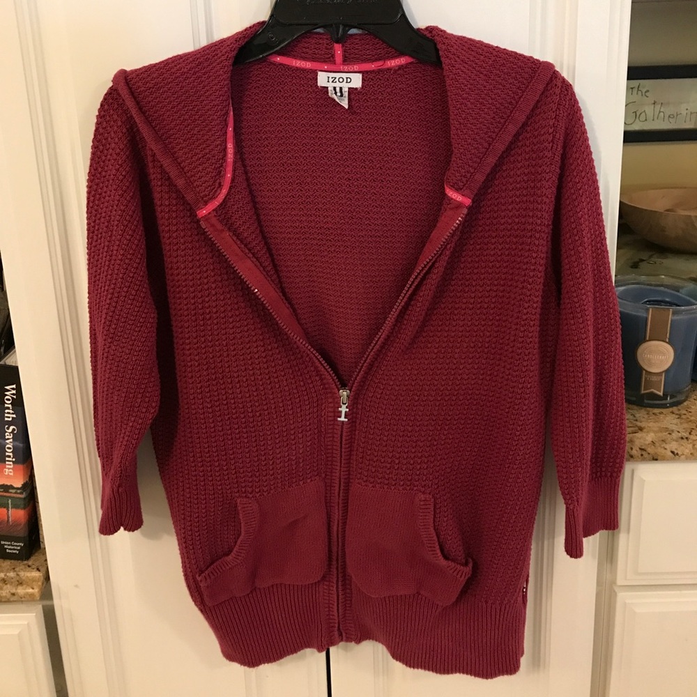 Izod front zipper sweater