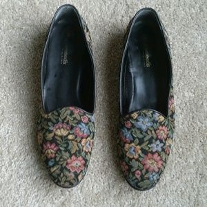 Floral loafer flats